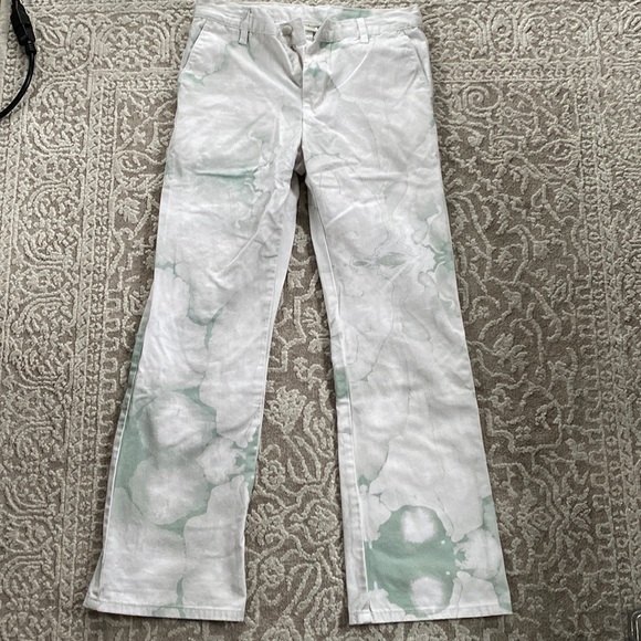 COLOUR RANGE GREEN AND WHITE TIE DYE JEANS - Picture 1 of 7